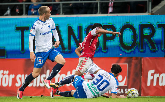 Kalmars Romário Pereira Sipião och Norrköpings Gudmundur