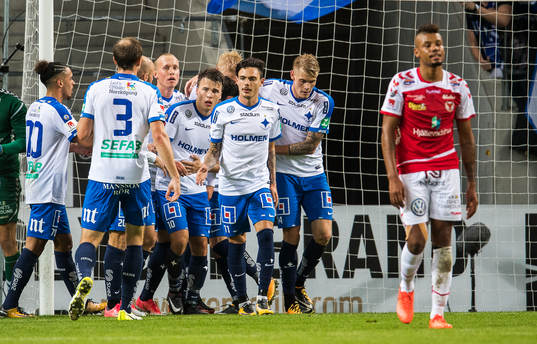 Norrköpingspelarna jublar
