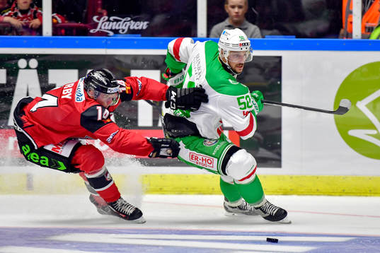 Malmö Redhawks Carl-Johan Lerby och Rögles Juhamatti