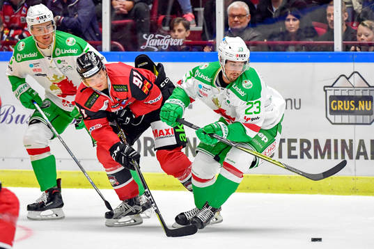 Malmö Redhawks Max Görtz och Rögles Daniel Sylwander