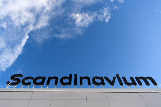Exteriör av Scandinavium innan ishockeymatchen i SHL