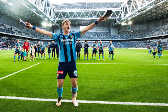 Djurgårdens Felix Beijmo jublar