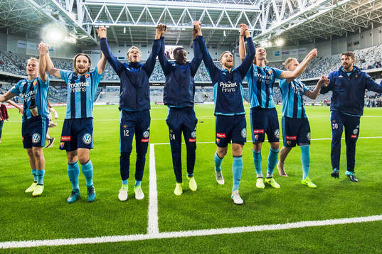 Djurgårdens spelare jublar