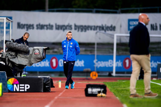Tor Ole Skullerud, head coach, of Strømsgodset and Toni