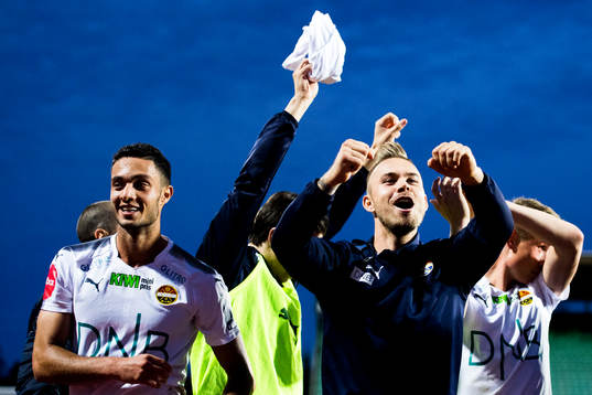 Bassel Zakaria Jradi and Marcus Pedersen of Strømsgodset