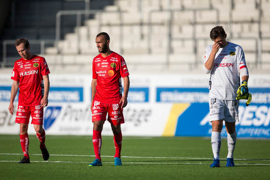 Elfsborgs Anders Randrup, Issam Jebali och målvakt Kevin