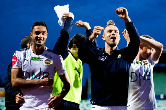 Bassel Zakaria Jradi and Marcus Pedersen of Strømsgodset