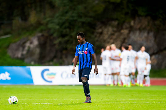 Bi Sylvestre Franck Fortune Boli of Stabæk looks dejected