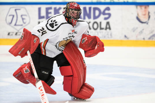 Göteborgs målvakt Jule Flötgen  i ishockeymatchen i SDHL
