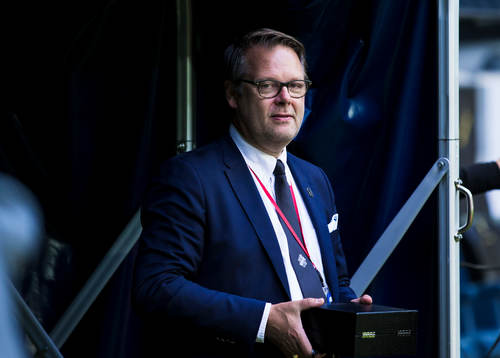 s VD Mikael Ahlerup innan fotbollsmatchen i Allsvenskan