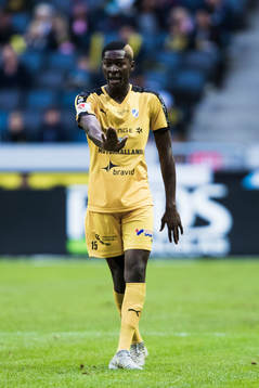 Halmstads Aboubakar Keita reagerar