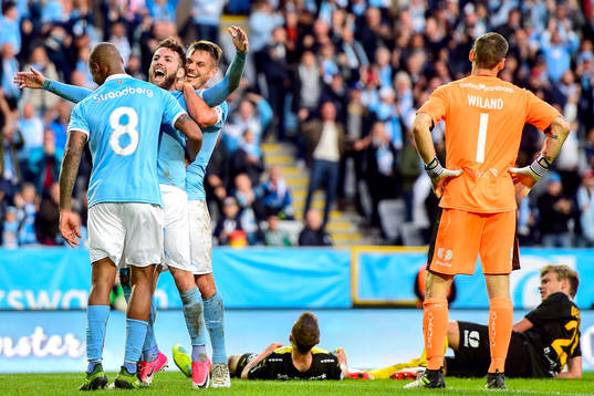 Malmö FFs Carlos Strandberg, Erdal Rakip och Markus