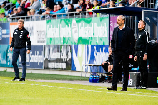 Lars Arne Nilsen, head coach of Brann, and Lars Bohinen,