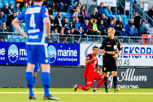 Deyver Vega of Brann celebrates