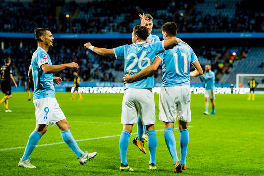 Malmö FFs Markus Rosenberg, Mattias Svanberg och Andreas