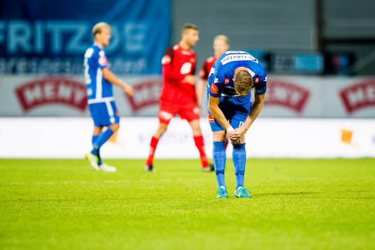 Joachim Andreas Stolberg Olsen of Sandefjord looks dejected