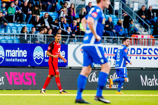Deyver Vega of Brann celebrates