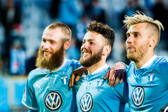 Malmö FFs Jo Inge Berget, Erdal Rakip och Rasmus Bengtsson