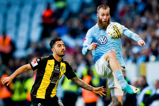 Hammarbys Jiloan Hamad och Malmö FFs Jo Inge Berget