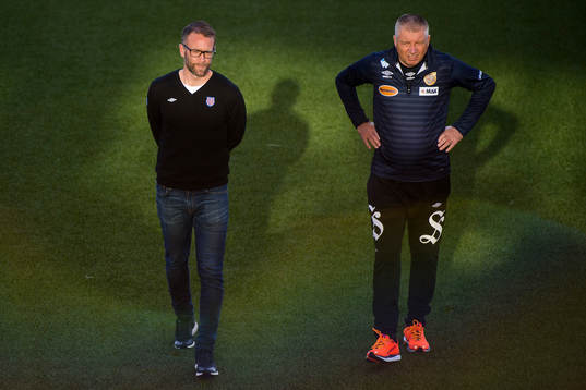 Trond Fredriksen, head coach of Aalesund, and Bjørn Rekdal