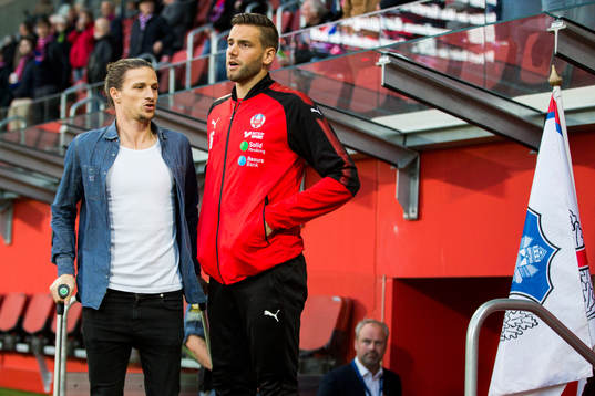 Helsingborgs Jesper Lange och Mikael Dahlberg