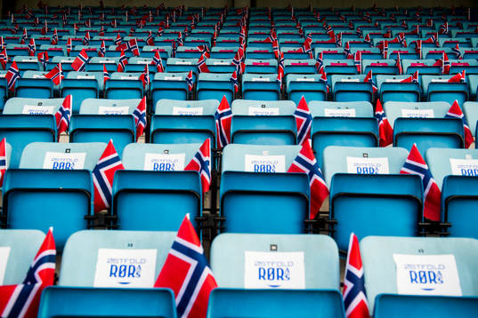 Norwegian flag at the stands