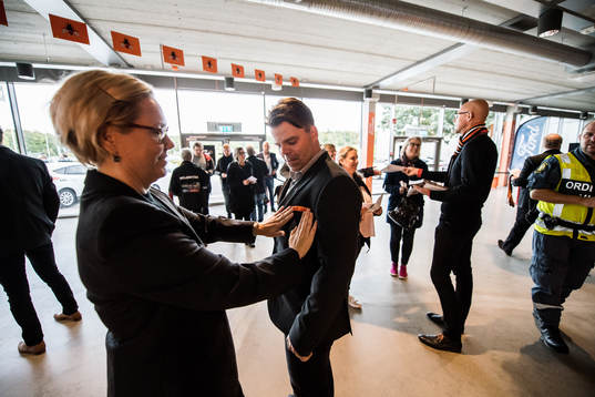 Karlskronas VD Charlotte Gustavsson och tränare Ove Molin