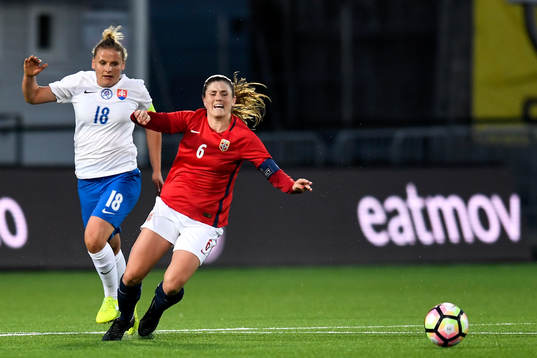 Dominika Skorvinkova of Slovakia and Maren Mjelde of Norway