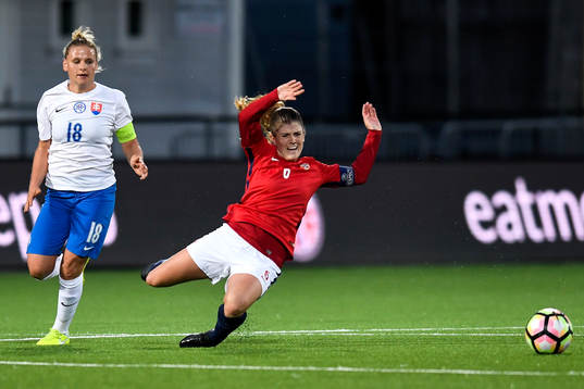 Dominika Skorvinkova of Slovakia and Maren Mjelde of Norway