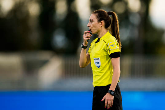 The Referee Sofia Karagiorgi of Cyprus