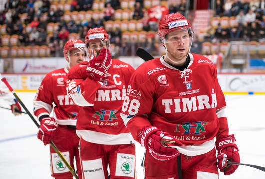 Timrå Lukas Zetterberg jublar