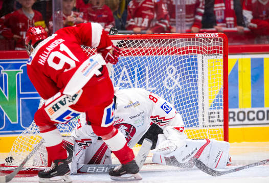 Vita Hästens målvakt Pontus Sjögren släpper in skott