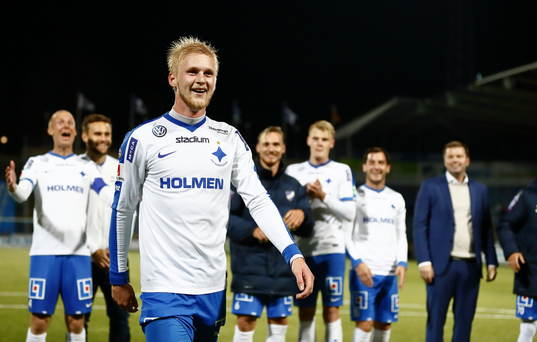 Norrköpings Kalle Holmberg jublar