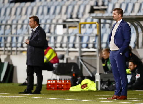 Norrköpings tränare Jens Gustafsson och Häckens tränare