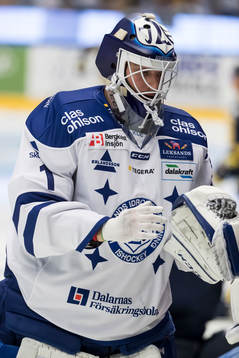 Leksands målvakt Tex Williamsson  i ishockeymatchen i