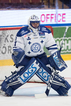 Leksands målvakt Jonas Arntzen  i ishockeymatchen i