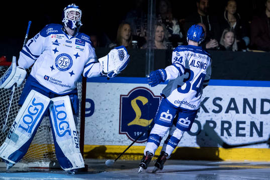 Leksands målvakt Tex Williamsson och Olle Alsing  i