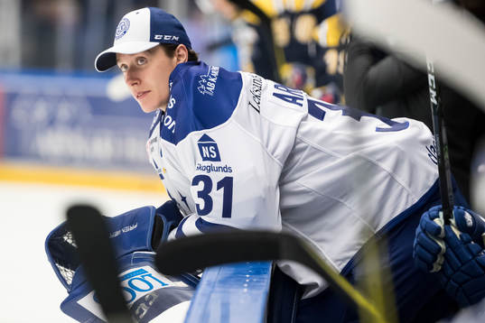 Leksands målvakt Jonas Arntzen  i ishockeymatchen i