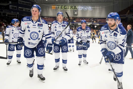 Leksands spelarna jublar