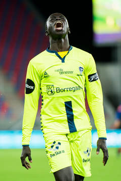 Krepin Diatta of Sarpsborg reacts