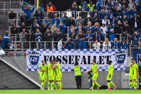 Ole Jørgen Halvorsen of Sarpsborg celebrates the 2-0 goal