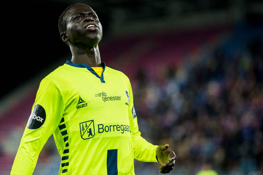 Krepin Diatta of Sarpsborg reacts