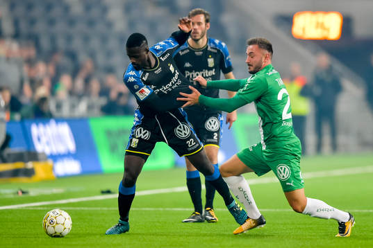 IFK Göteborgs Vajebah Sakor och Hammarbys Muamer Tankovic
