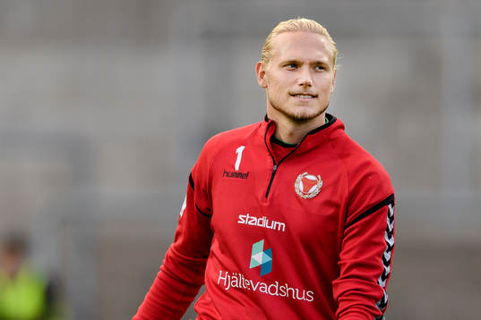 Kalmars målvakt Ole Söderberg före fotbollsmatchen i