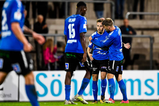 Halmstads Gabriel Gudmundsson jublar