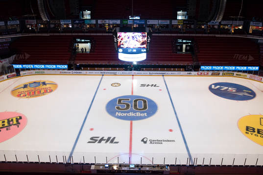 Vy över Gavlerinken Arena före ishockeymatchen i SHL