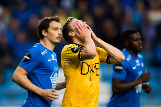 Simen Kind Mikalsen of Lillestrøm looks dejected
