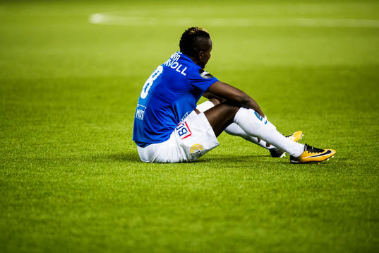 Babacar Sarr of Molde looks dejected