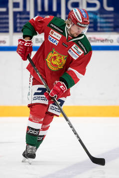 Moras Viktor Amnér  i ishockeymatchen i SHL mellan Mora