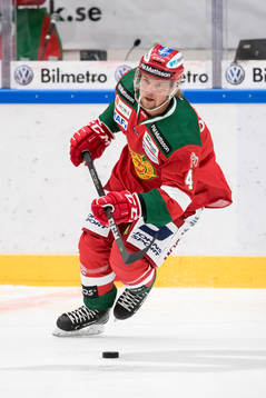 Moras Viktor Amnér  i ishockeymatchen i SHL mellan Mora